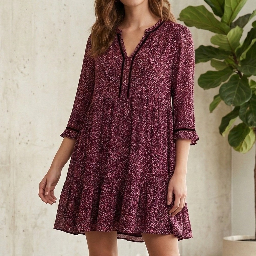 J JIll Jumper Dress XL Florals Relaxed Lagenlook Romantic Dark Florals Hipster